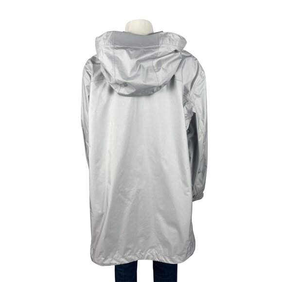 LL Bean Trail Model Womens Rain Jacket 2X Regular Gray Hooded Lightweight - Picture 4 of 10